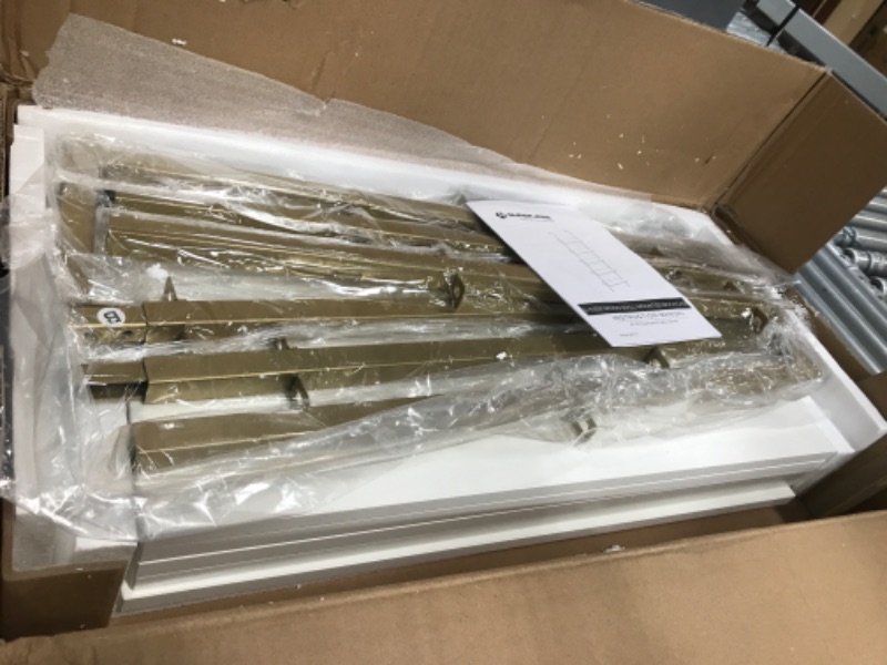 Photo 1 of SUPERJARE Modern Ladder Shelf, 5-Tier Open Wall-Mounted Bookshelf with Stable Metal Frame, 72 Inches Storage Rack Shelves, Stand Bookcase for Home Office - White / Gold
