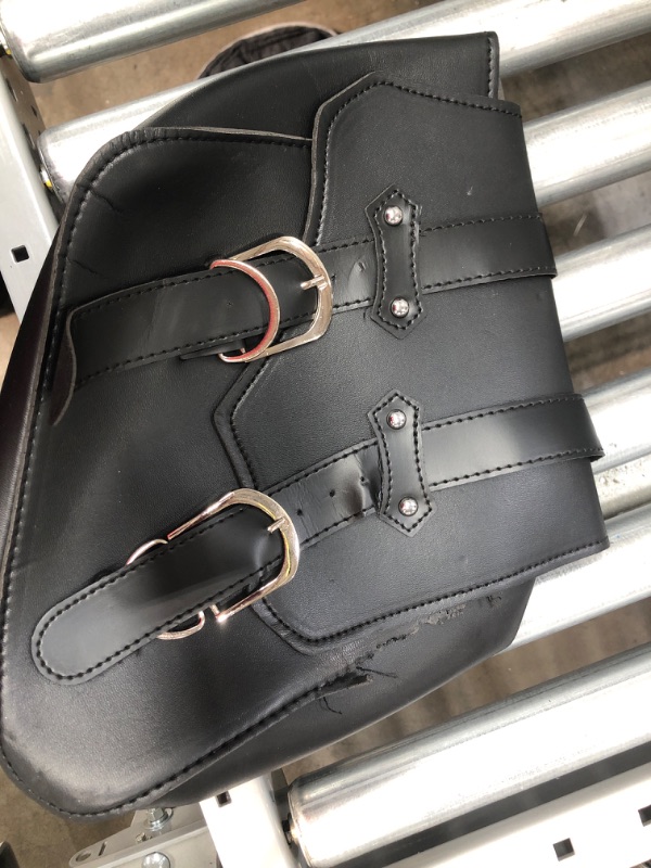 Photo 2 of **LIGHT DAMAGE* Vechkom Motorcycle Saddle Bags Side Bags Saddlebags Softail PU Leather for Harley Sportster Waterproof
