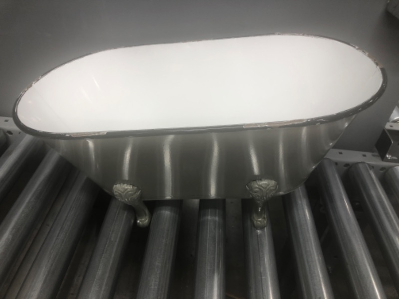 Photo 1 of **MINOR WARE** Creative Co-Op Decorative Metal Bathtub Container with Feet
