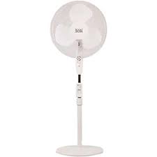 Photo 1 of **MINOR WARE TO UNIT** Black & Decker 16 In. Stand Fan with Remote, White - 16" Diameter - 3 Speed - Durable, Adjustable Height, Tilt Angle, Oscillating, Timer-off Function - 22.8" Height x 17.7" Width x 15.8" Depth - White