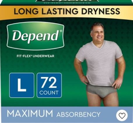 Photo 1 of **MISSING FEW UNITS** Depend FIT-FLEX Incontinence Underwear for Men - Maximum Absorbency - Gray L**

