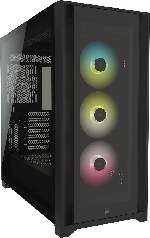 Photo 1 of *MISSING PARTS* Corsair iCUE 5000X RGB Tempered Glass Mid-Tower ATX PC Smart Case - Black
