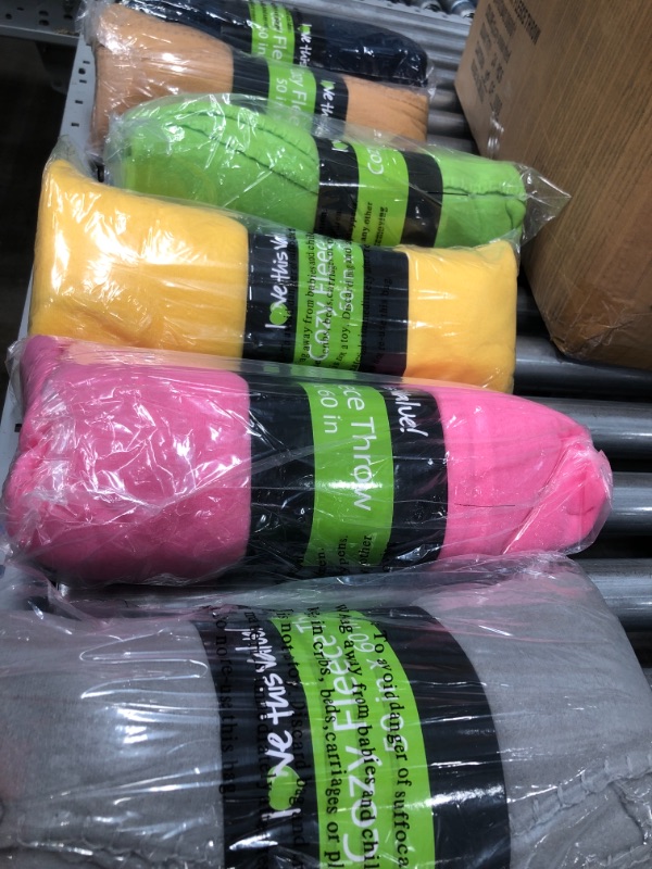 Photo 2 of ***BOX OF 24*** COLORS SHOWN IN PHOTO** Micro World Super Soft Cozy Fleece Throw Blanket - 50x60 Fleece Blanket (Assorted Colors)
