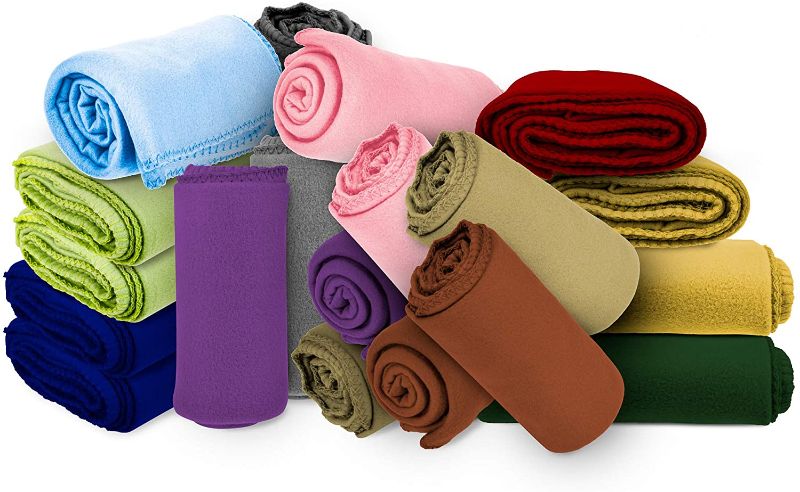 Photo 1 of ***BOX OF 24*** COLORS SHOWN IN PHOTO** Micro World Super Soft Cozy Fleece Throw Blanket - 50x60 Fleece Blanket (Assorted Colors)
