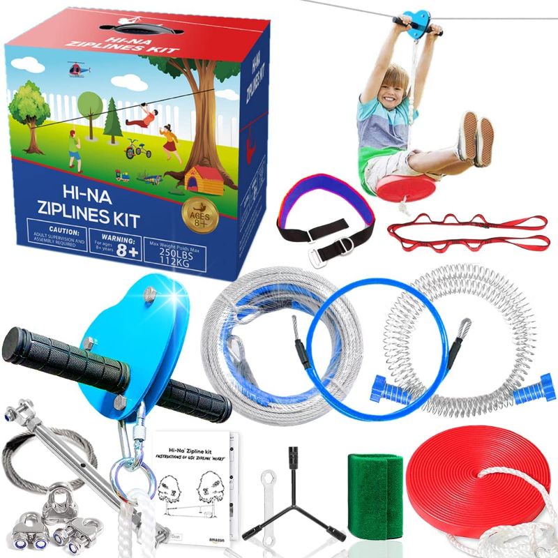 Photo 1 of **MISSING COMPONENTS**- Zip Line Kit 80ft 100ft 120ft Zipline Kits for Backyard (80ft)
