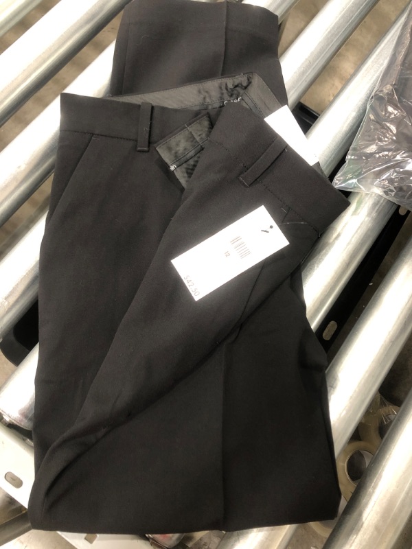 Photo 2 of Calvin Klein Boys' Flat-Front Bi-Stretch Dress Pant, Straight Leg Fit & Hemmed Bottom, Belt Loops & Functional Front Pockets- Size 12
