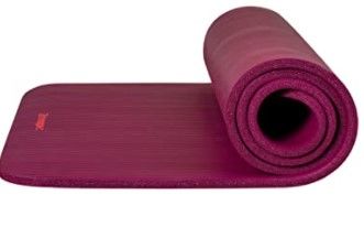 Photo 1 of  Yoga Mat 1"  Thick w/Nylon Strap for Men & Women - Non Slip Exercise Mat for Yoga- PINK 
