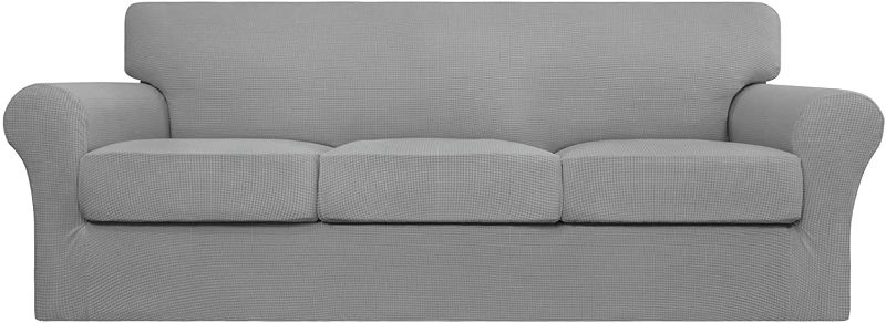 Photo 1 of 4 Pieces Stretch Couch Cover Large- (Light Gray, Sofa)
