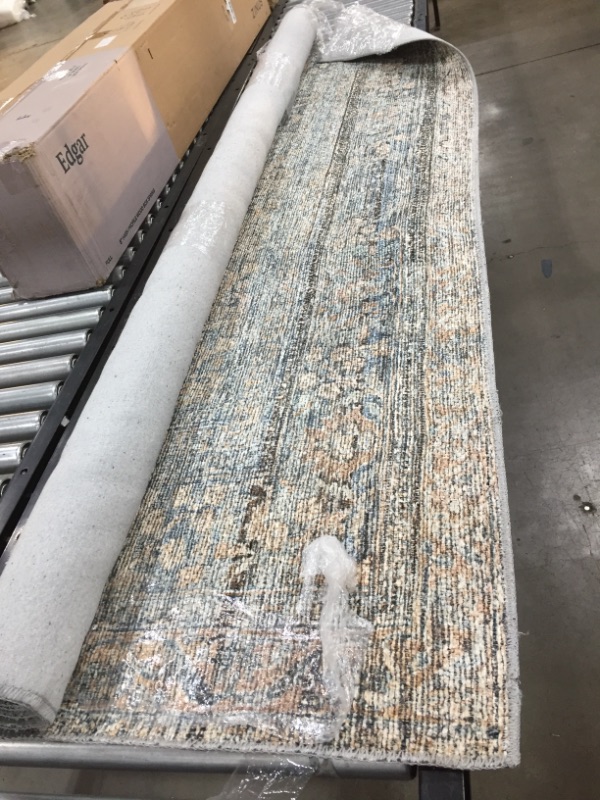 Photo 2 of Amber Lewis x Loloi Billie Collection BIL-05 Denim / Blush 7'6" x 9'6" Area Rug
