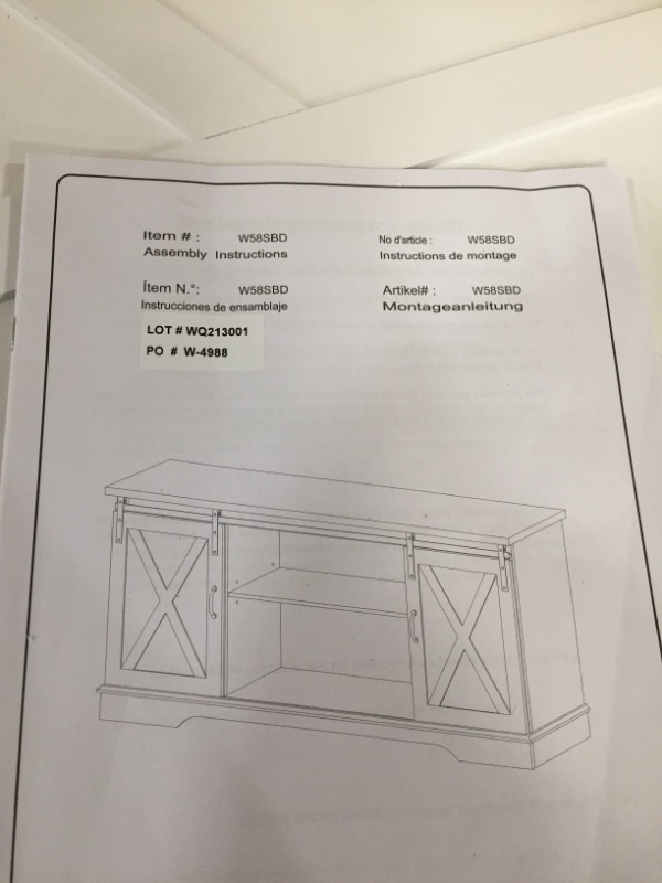 Photo 2 of Farmhouse 65" Sliding Barndoor Wood TV Stand