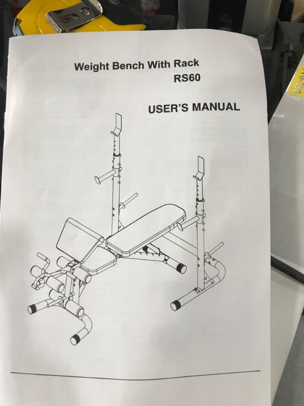 Photo 2 of ***PARTS ONLY***
BalanceFrom RS 60 Multifunctional Workout Station Adjustable Olympic Workout Bench with Squat Rack