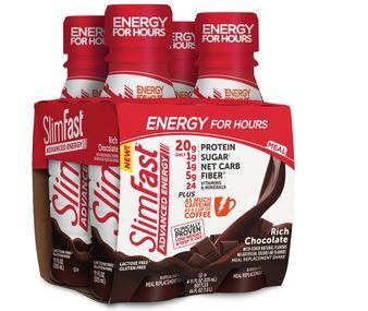 Photo 1 of  BEST BY 02/27/22...(SOLD AS IS NO REFUNDS)
SLIMFAST ADVANCED ENERGY READY TO DRINK RICH CHOCOLATE SHAKE 11 OUNCE PER BOTTLE - 4 PER PACK - 3 PER CASE, PRICE/CASE
