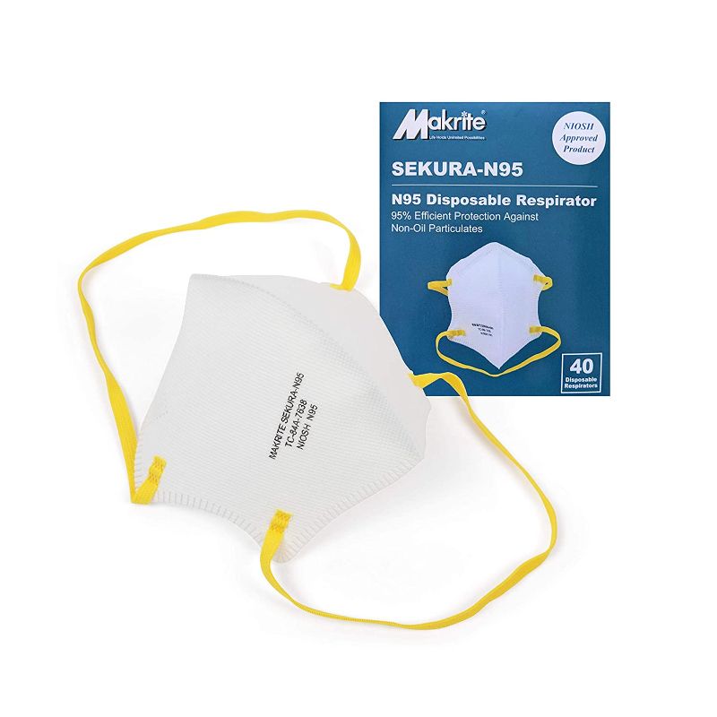 Photo 1 of N95 Sekura Flat fold respirator (4 Boxes, 8 pack each)

