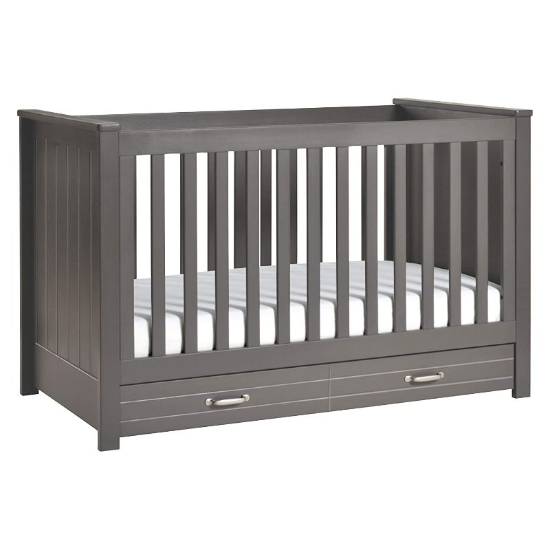 Photo 1 of DaVinci Asher 3-in-1 Convertible Crib in Slate, Greenguard Gold Certified