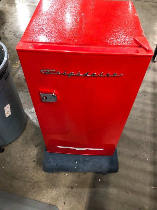 Photo 4 of ***PARTS ONLY*** Frigidaire 3.2 Cu. Ft. Retro Compact Refrigerator with Side Bottle Opener EFR376, Red