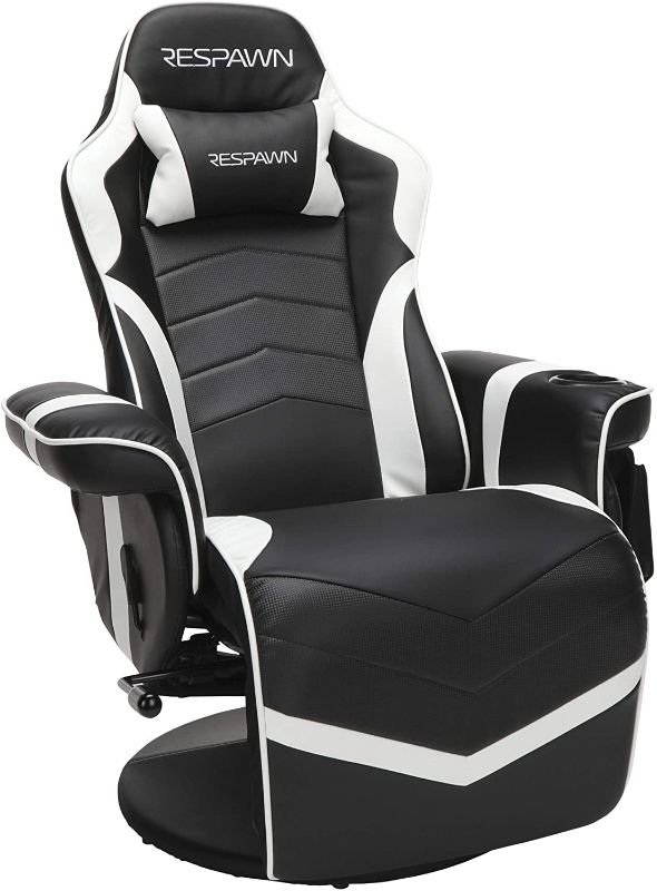 Photo 1 of RESPAWN RSP-900 Racing Style, Reclining Gaming Chair, 35.04" - 51.18" D x 30.71" W x 37.01" - 44.88" H, White
