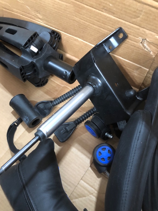 Photo 1 of Office chair black and blue.