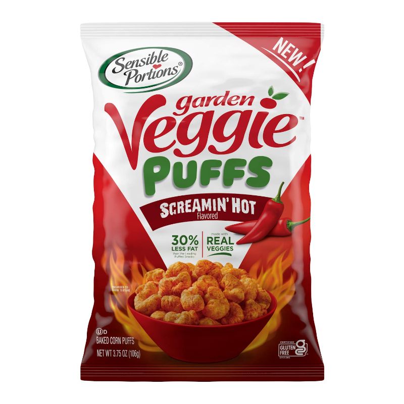 Photo 1 of ***NOT REFUNDABLE***BEST BY 03/31/22***
Sensible Portions Garden Veggie Puffs, Screamin’ Hot, 3.75 oz (Pack of 6)
