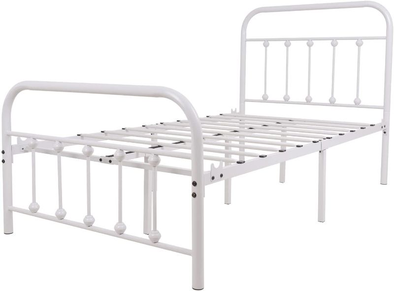 Photo 1 of ***PARTS ONLY***
METAL BED FRAME FULL SIZE WITH HEADBOARD AND FOOTBOARD, WHITE 54X75 INCHES