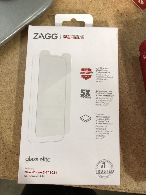 Photo 2 of ZAGG InvisibleShield Glass Elite Plus Screen Protector - Made for iPhone 5.4 - Case Friendly Screen - Impact & Scratch Protection - clear
 2.36 x 6.26 inches
