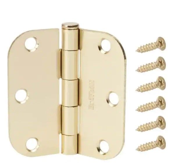 Photo 1 of 
Everbilt
3-1/2 in. x 5/8 in. Radius Bright Brass Door Hinge Value Pack (48-Pack)