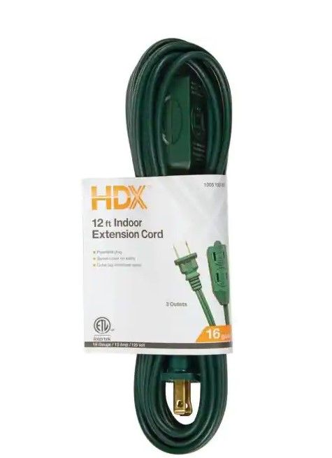 Photo 1 of 
HDX
12 ft. 16/2 Green Cube Tap Extension Cord - 5 PACK