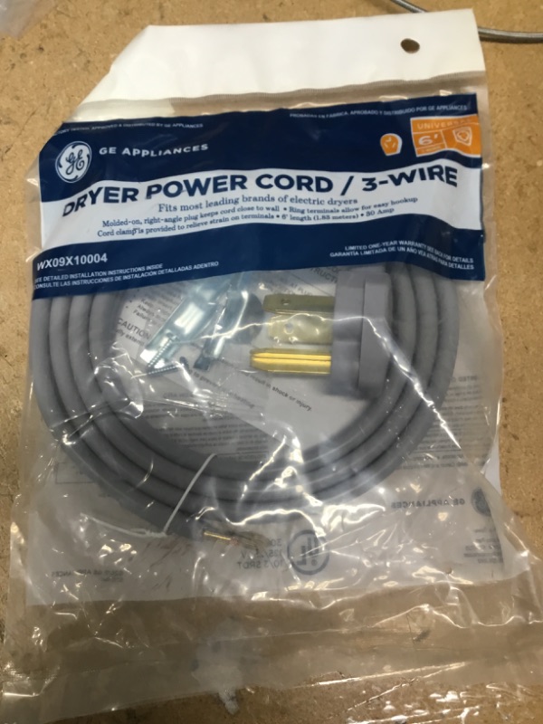 Photo 2 of 
GE
6 ft. 3-Prong 30 Amp Dryer Cord