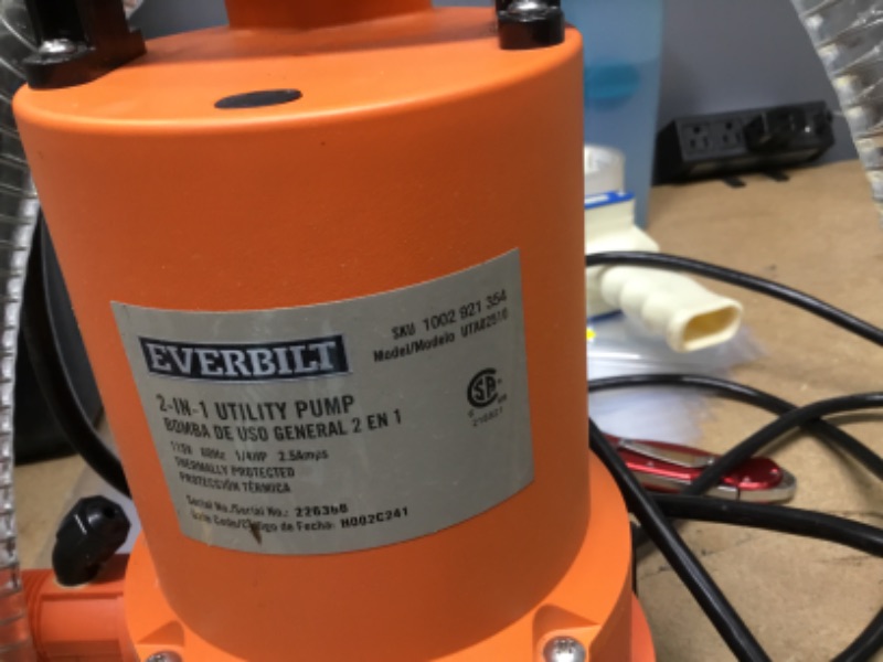 Photo 3 of 
Everbilt
1/4 HP 2-in-1 Utility Pump