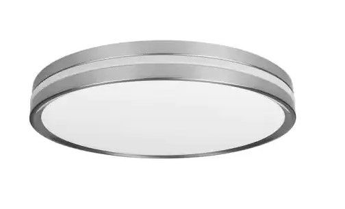 Photo 1 of 
Hampton Bay
Ashburrow 15 in. LED Color Changing Flush Mount with Night Light Brushed Nickel Finish