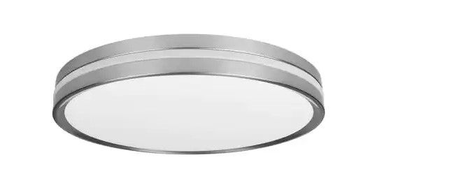 Photo 1 of 
Hampton Bay
Ashburrow 15 in. LED Color Changing Flush Mount with Night Light Brushed Nickel Finish