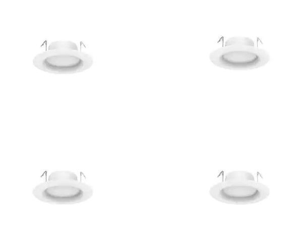 Photo 1 of 
EcoSmart
4 in. White Integrated LED Recessed Trim, Daylight (4-Pack)