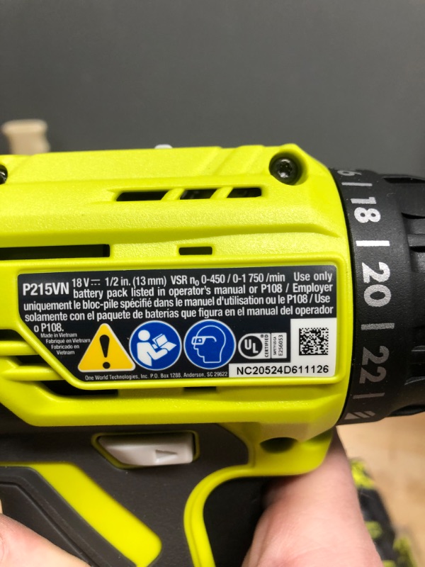 Photo 5 of BUNDLE
RYOBI
ONE+ 18V Lithium-Ion Cordless 1/2 in. Drill/Driver Kit with (1) 1.5 Ah Battery and 18V Charger AND Bit Set!