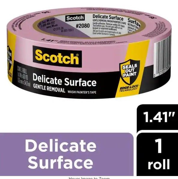 Photo 1 of 3M
Scotch 1.41 in. x 60 yds. Delicate Surface Painter's Tape with Edge-Lock - 3 PACK