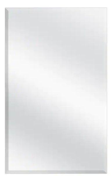 Photo 1 of 16 in. W x 26 in. H White Frameless Recessed/Surface Mount Bathroom Medicine Cabinet with Mirror
