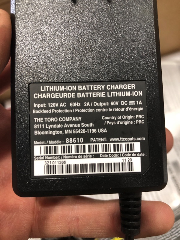 Photo 4 of ***MISSING BATTERY** Toro 60-Volt Max Lithium-Ion Cordless String Trimmer and Leaf Blower Combo Kit (2-Tool), 2.0 Ah Battery and Charger Included
