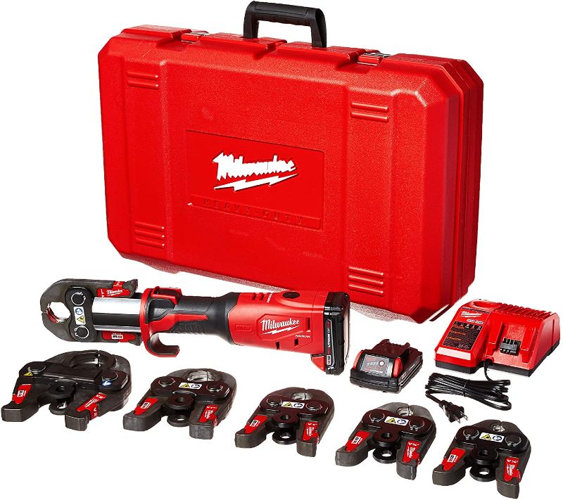 Photo 1 of ***TESTED, WORKS*** Milwaukee 2773-22 M18 Force Logic 1/2" - 2" Press Tool Kit (6 Jaws Included)
