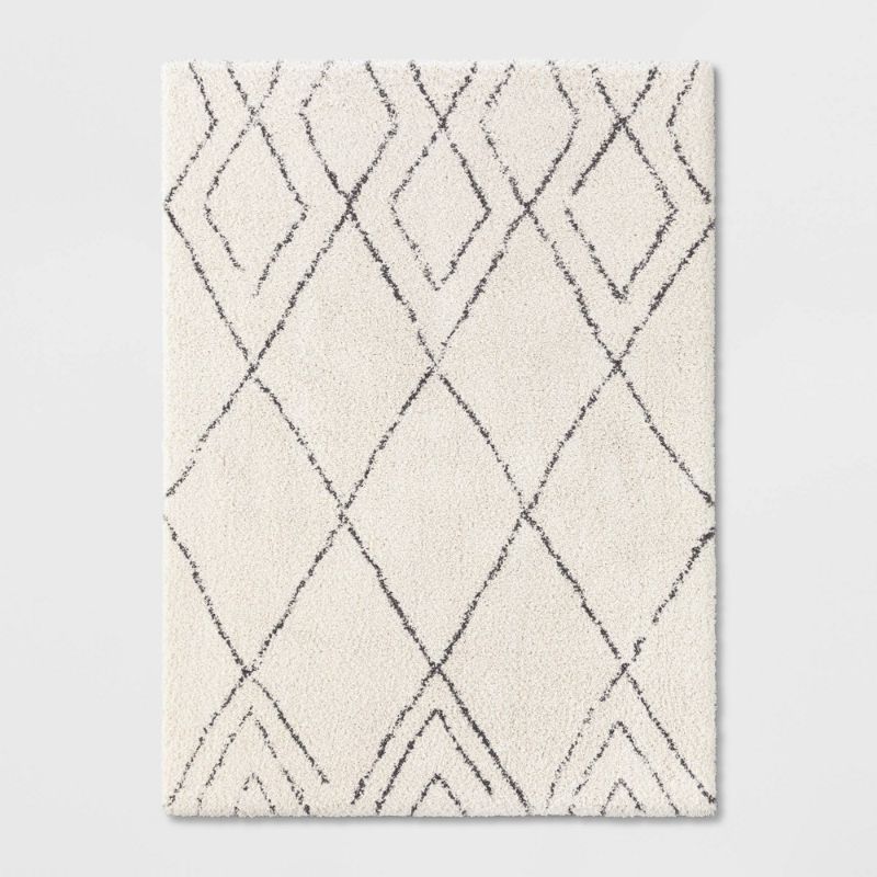 Photo 1 of (DIRTY)
5'x7' Diamond Patterned Shag Woven Area Rug Black - Project 62™
