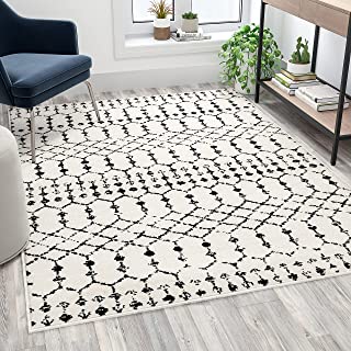 Photo 1 of (DIRTY/HAIRY)
Flash Furniture Geometric Bohemian Low Pile Rug - 5' x 7' - Ivory/Black