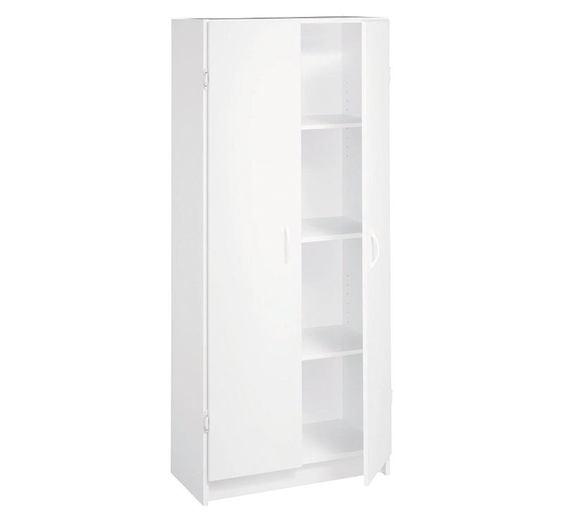 Photo 1 of (DAMAGED CORNERS; FOUND LOOSE HARDWARE) ClosetMaid® White Pantry Cabinet, White, Product dimensions: 24"W x 12.5"D x 59.5"H

