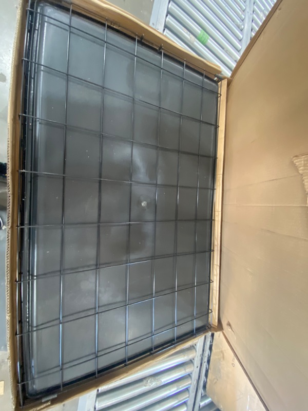 Photo 1 of New World 48" Folding Metal Dog Crate, Includes Leak-Proof Plastic Tray, Dog Crate Measures 48 L X 30 W X 33 H Inches, Fits XL Dog Breeds
