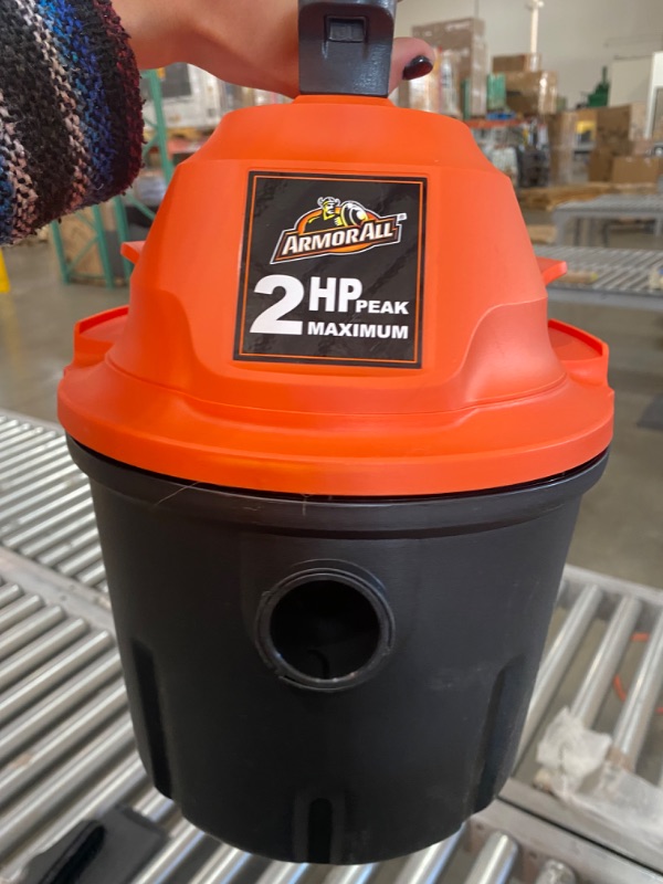 Photo 2 of Armor All, AA255 , 2.5 Gallon 2 Peak HP Wet/Dry Utility Shop Vacuum , Orange
