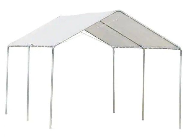 Photo 1 of 10 ft. x 11.5 ft. Heavy-Duty Carport Canopy with Water/UV Fighting Material and A Simple Open Design
