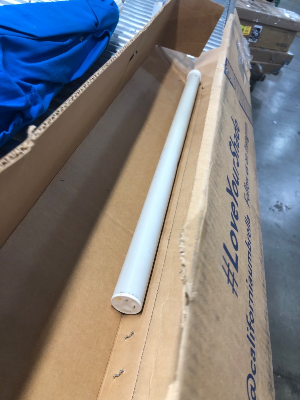 Photo 4 of **SIMILAR BUT DIFFERENT COLOR POLE**- California Umbrella ATA908117-5401 9' Round Aluminum Market, Crank Lift, Auto Tilt, Beige Pole, Sunbrella Pacific Blue Patio Umbrella
