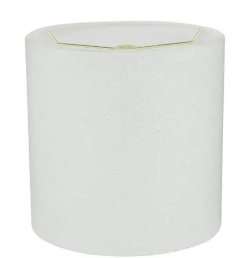 Photo 1 of 8 in. x 8 in. White Drum/Cylinder Lamp Shade
