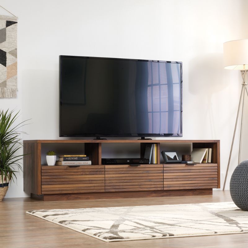 Photo 1 of **BOX 1 OF 2**Sauder? Harvey Park Entertainment Credenza for 70" Televisions, Grand Walnut
