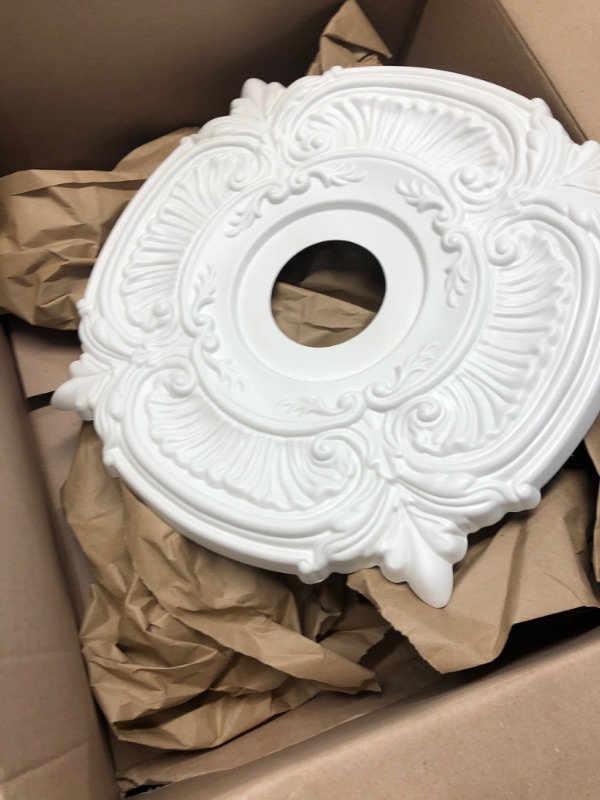 Photo 2 of 16"OD X 3 1/2"ID X 1"P Attica Thermoformed PVC Ceiling Medallion (Fits Canopies up to 5 5/8")
