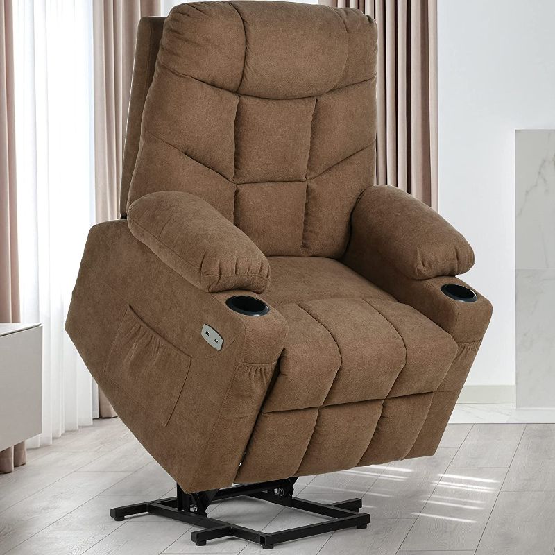 Photo 1 of ***PARTS ONLY***
YITAHOME Electric Power Lift Recliner Chair for Elderly, Fabric Recliner Chair with Massage and Heat, Spacious Seat, USB Ports, Cup Holders, Side Pockets, Remote Control (Brown)
