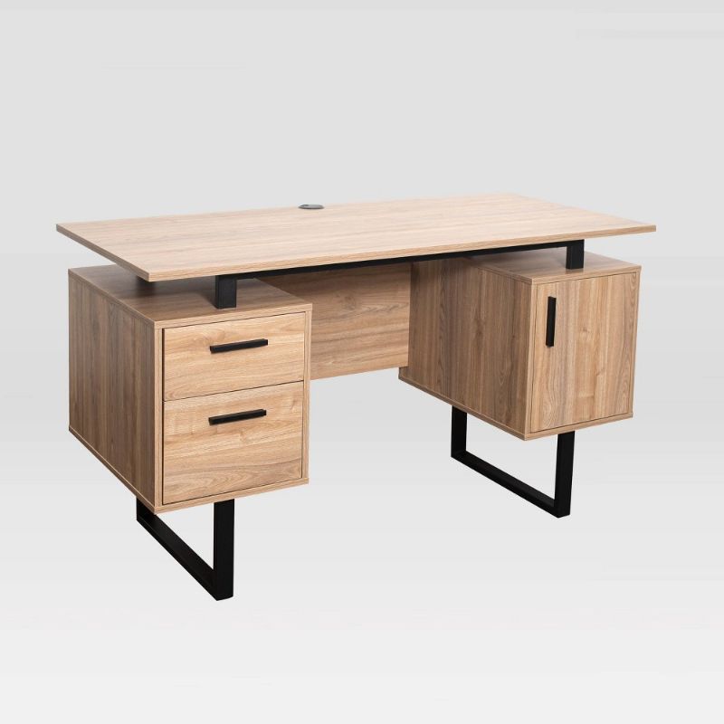 Photo 1 of ***BOX 2/2*** Techni Mobili Modern Wooden Computer Desk with Storage in Walnut
