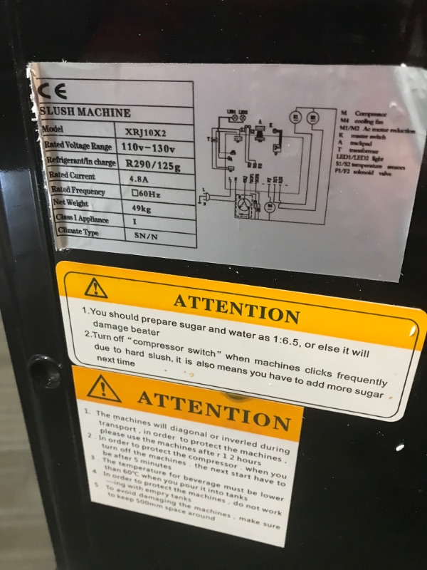 Photo 4 of (DENTED CORNER; DAMAGED SIDE; MISSING MANUAL) 
VEVOR 110V Commercial Slushy Machine 30 Liter Double Tank 700W Stainless Steel