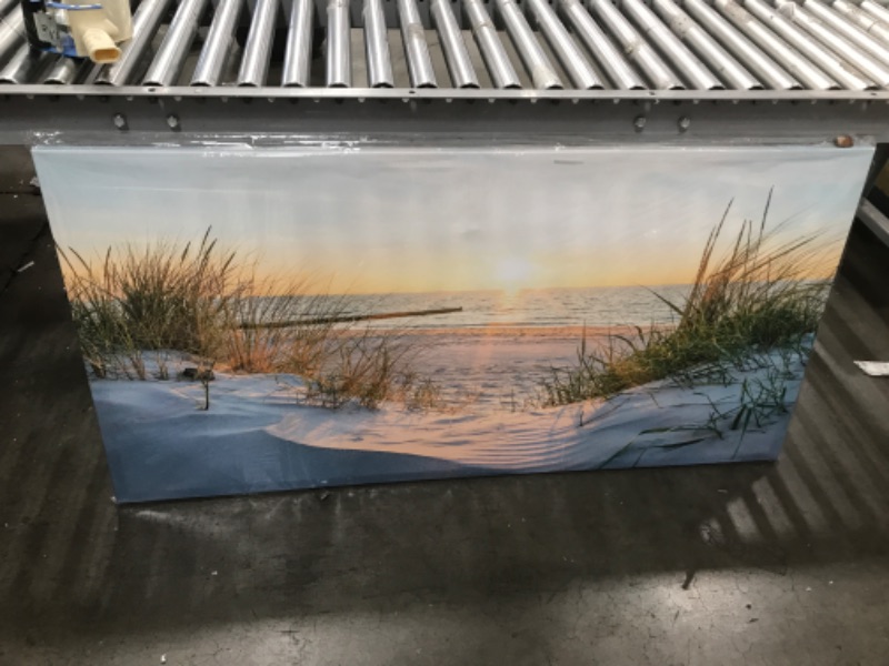 Photo 2 of (BROKEN BACK FRAME) 59" x 30" wall decorations for living room canvas beach with sand shore